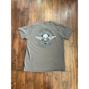 Harley Davidson Graphic Shirt Mens XL Gray Las Vegas Skull Y2K Skater Biker